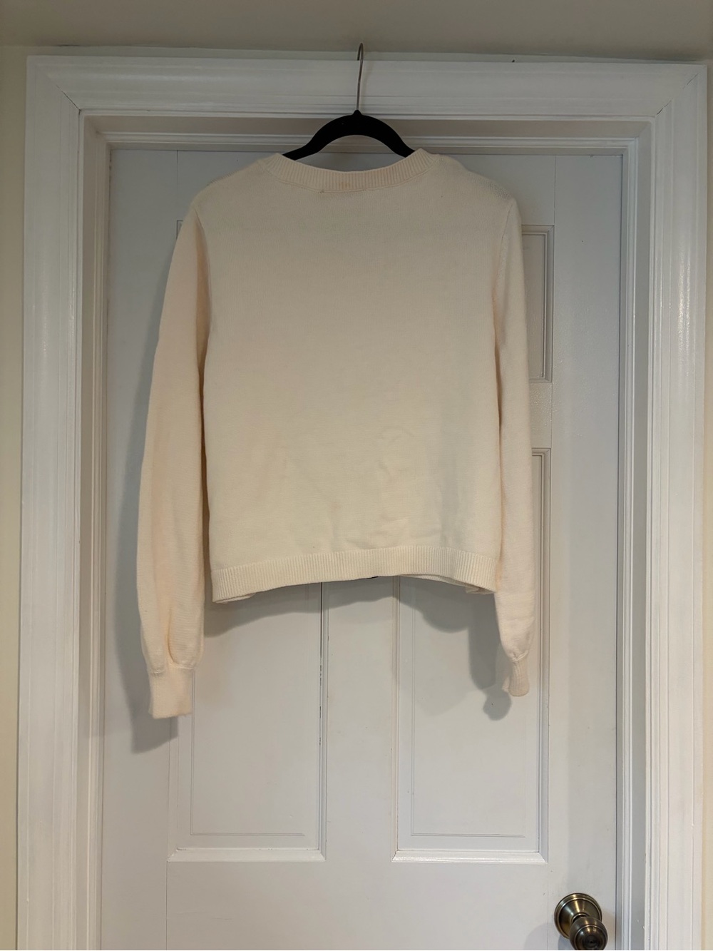 LOFT Cream Cardigan with Black Bow Detail - Picture 5 of 6